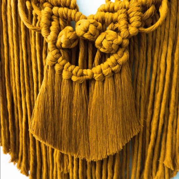 Macrame Handmade Wall Hanging in Mustard - Picture 3 of 3
